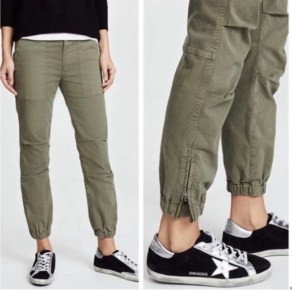 Nili Lotan Cropped Military Jogger Pants in Camo Green Size 0 - Picture 3 of 9